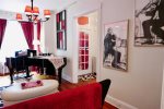 Pops of color create a fun and glamorous home base 
